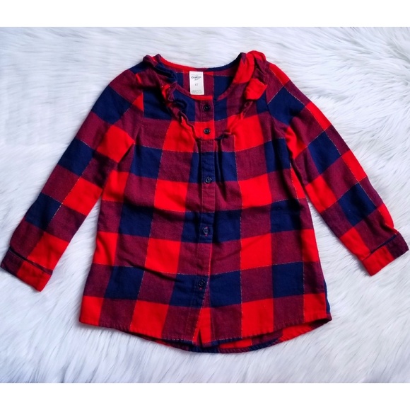 OshKosh B'gosh Other - Oshkosh Navy/Red Plaid Babydoll Tunic Size 5T